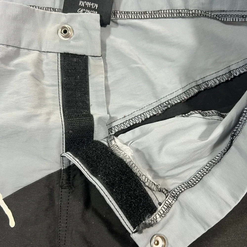 Stussy Board Shorts Mens Size 30 Grey Black Colorblock Logo Swim Trunks Beach